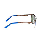Hercules Polarized Sunglasses // Titanium (Brown Frame + Blue Lens)