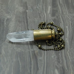 Clear Quartz Crystal Bullet Necklace