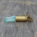 Mint Aura Quartz Crystal Bullet Necklace