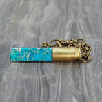 Light Blue Jasper Crystal Bullet Necklace