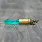 Apple Aura Quartz Crystal Bullet Necklace