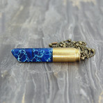 Dark Blue Jasper Crystal Bullet Necklace
