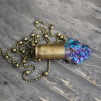 Peacock Ore Crystal Bullet Necklace