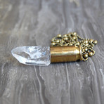 Clear Quartz Crystal Bullet Necklace