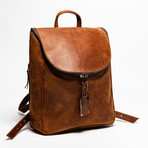 Student Leather Backpack 14" // Distressed Brown