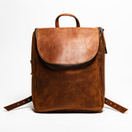Student Leather Backpack 14" // Distressed Brown