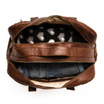 Woven Leather Travel Duffle Bag 20" // Choco Brown