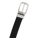Saffiano Leather Reversible Belt // Black + Brown (1" Width)