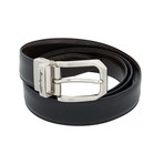 Lucido Leather Reversible Leather Belt // Black + Brown (1" Width)