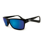 Unisex Monix Polarized Sunglasses II // Black Gloss + Tahoe Blue