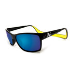 Unisex Monix Polarized Sunglasses II // Black Gloss + Tahoe Blue