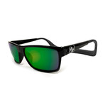 Unisex Monix Polarized Sunglasses // Carbon Fiber + Chrome Green