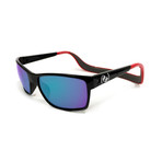 Unisex Monix Polarized Sunglasses // Red Gloss + Sky Blue