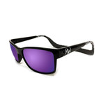 Unisex Monix Polarized Sunglasses // Black Tortoise + Chrome Purple Haze