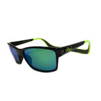 Unisex Monix Polarized Sunglasses // Electric Green + Green Chrome