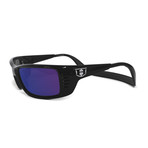 Unisex Meal Ticket Polarized Sunglasses // Black Gloss + Tahoe Blue