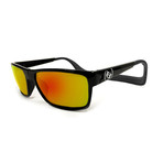 Unisex Monix Polarized Sunglasses // Carbon Fiber + Fire Chrome