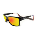 Unisex Monix Polarized Sunglasses // American Flag + Fire Chrome