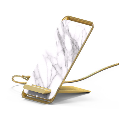 GAZE Marble Stand // Wireless Charging Stand // White
