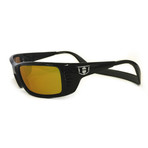 Unisex Meal Ticket Polarized Sunglasses // Black Gloss + Fire Chrome