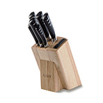 The Stainless Steel Knife Set + Wood Block