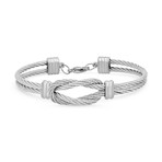 Layered Wire Cable Knot Bracelet // Metallic