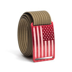 USA Red Flag Belt // Khaki (42)