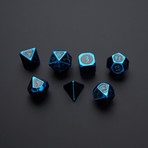 Metal Playing Dice Set // 16mm (Torched Rainbow)