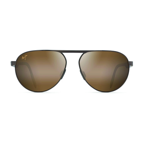 Maui Jim // Men's Swinging Bridges Polarized Aviator Sunglasses // Brushed Chocolate + Bronze