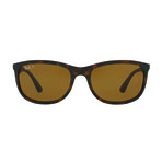 Ray-Ban // Men's Polarized Wrap Sunglasses // Tortoise + Brown