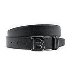 Men's Adjustable + Reversible Leather Belt // Black