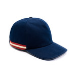 Men's Contrast Striped Baseball Cap // Navy Blue (58/M)