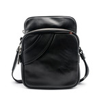 Men's Snazz Calf Leather Crossbody Bag // Black