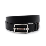 Men's Steff Embossed Calf Leather Reversible + Adjustable Belt // Black
