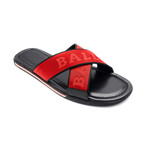 Men's Bonks Fabric Sandals // Black + Red (US: 8)