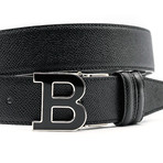 Men's Adjustable + Reversible Leather Belt // Black