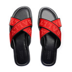 Men's Bonks Fabric Sandals // Black + Red (US: 8)