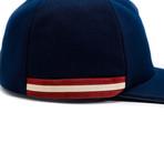 Men's Contrast Striped Baseball Cap // Navy Blue (58/M)