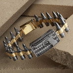 Gun-Bullet Bracelet // Black + Gold (XS-S)