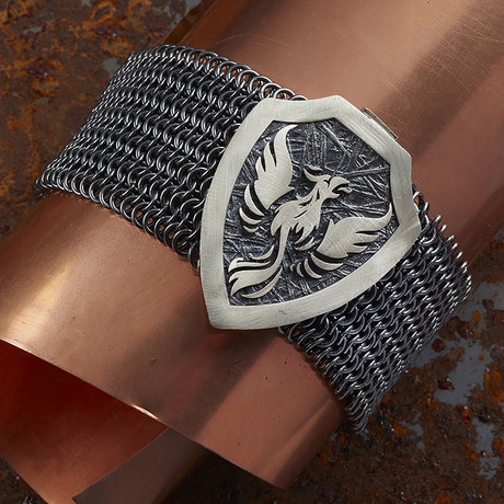 Eagle Armor Bracelet // Black + Silver (XS-S)