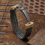Sword Armor Bracelet // Black + Gold (XS-S)