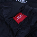 Adventure Badge Puffa Jacket // Black + Blue (S)