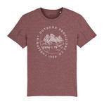 Mountain Range T-Shirt // Black Heather Cranberry (XL)