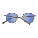 Men's Round Sunglasses // Gunmetal + Blue