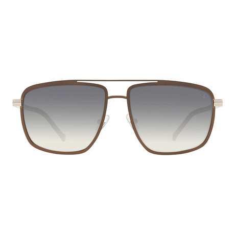 Men's Oval Sunglasses // Brown + Gray
