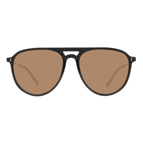 Men's Aviator Oval Sunglasses // Brown + Brown