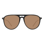 Men's Aviator Oval Sunglasses // Brown + Brown