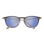 Men's Trapezium Wood Grain Sunglasses // Brown + Blue