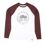 Mountain Range T-Shirt // White + Plum Marl (2XL)