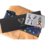 Silk Neck Tie + Gift Box // Dark Blue + Floral